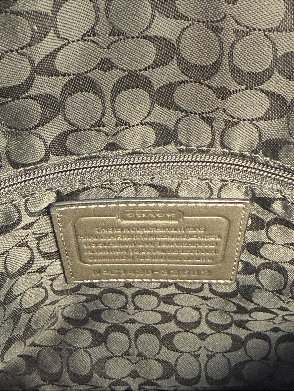 Coach Snake-Embossed Leather Beige and Black Hand Bag - Picture 7 of 12